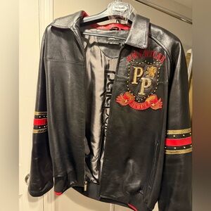 Pelle Pelle Black Leather Jacket with Red Accents